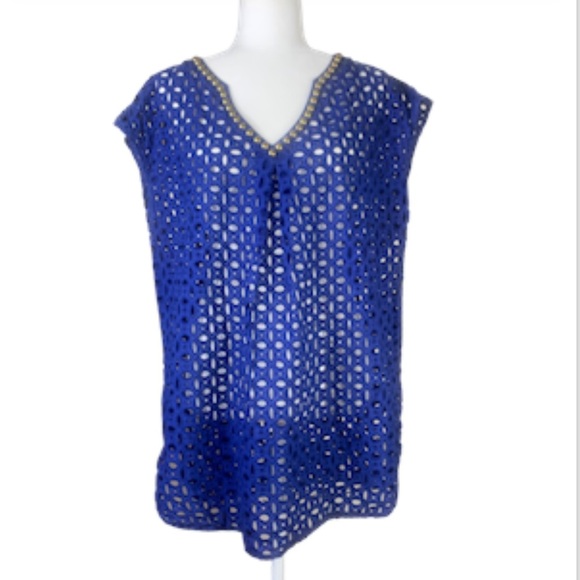 Lilly Pulitzer for target Blue Eyelet Top - Picture 4 of 11